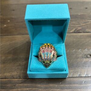 Kurt Geiger London Crystal Eagle Ring with Multi-Color Crystals